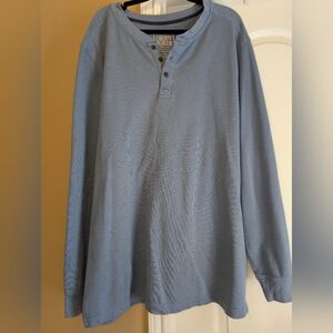 Liberty Blues Men's Big & Tall  Easy-Care Ribbed Knit Henley Henley Shirt
